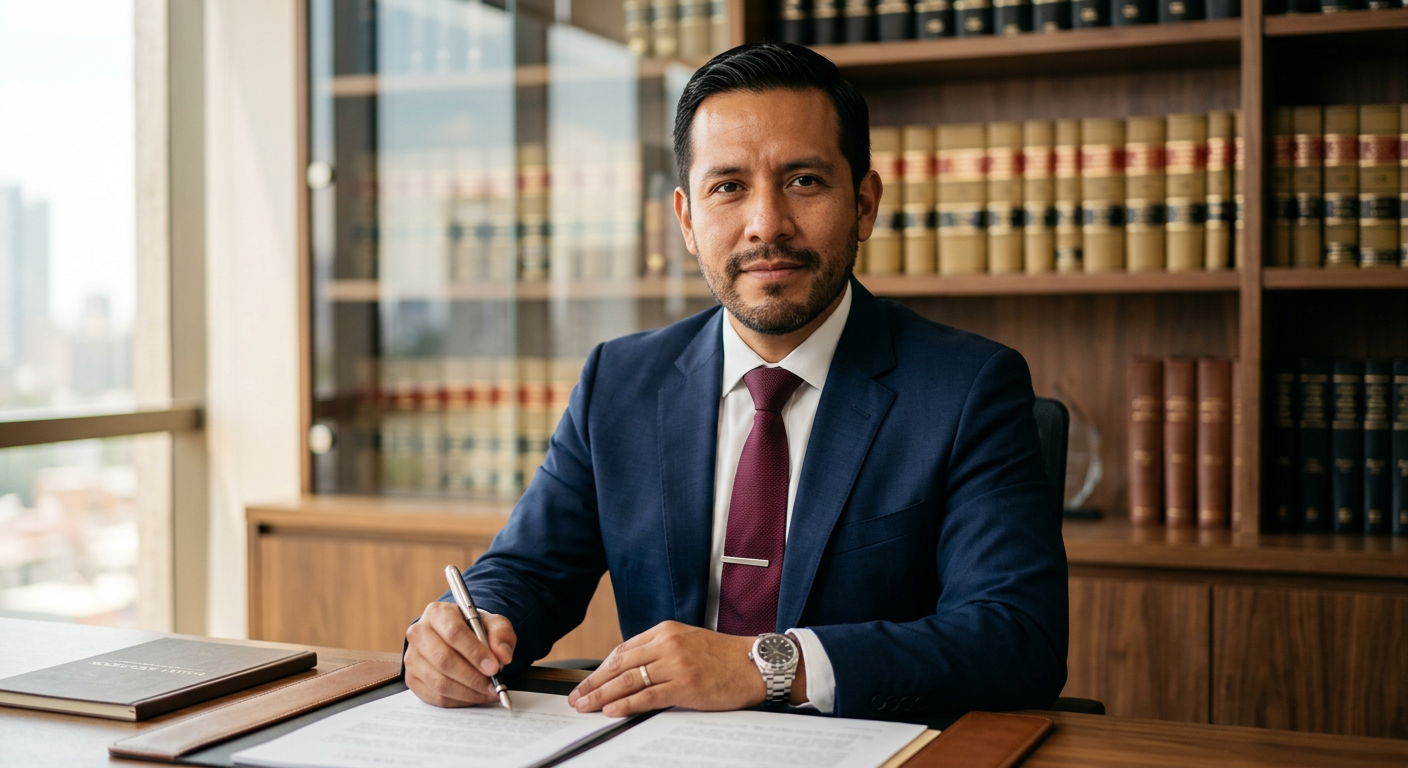 Mario Rojas Abogado en su despacho